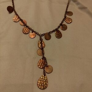 Hammered copper necklace
